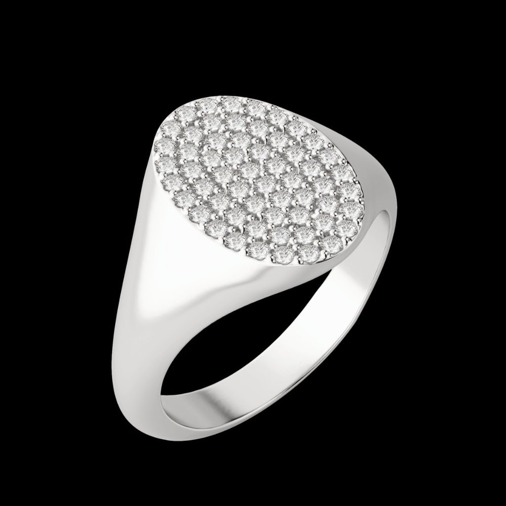 Oval Pavé Signet Ring